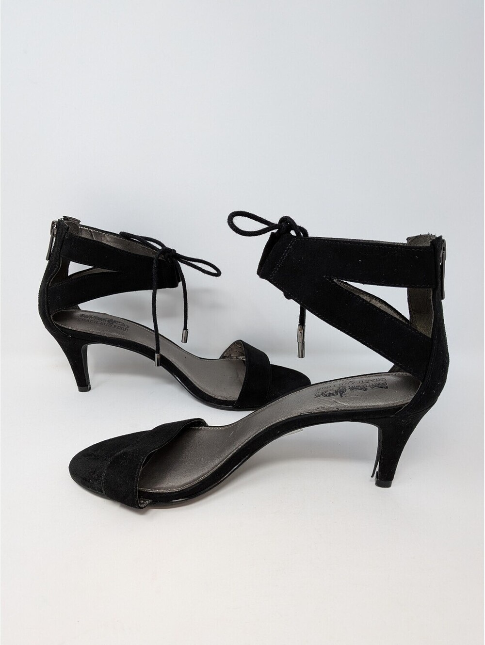 Coach and Four Women’s 7.5 Black Open Toe Lace-Up Ankle Strap Heel Sandals